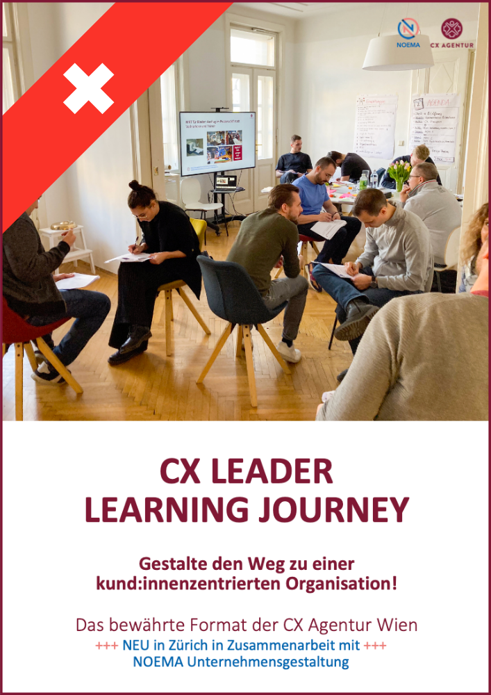 Folder zur CX Leader Learning Journey Schweiz